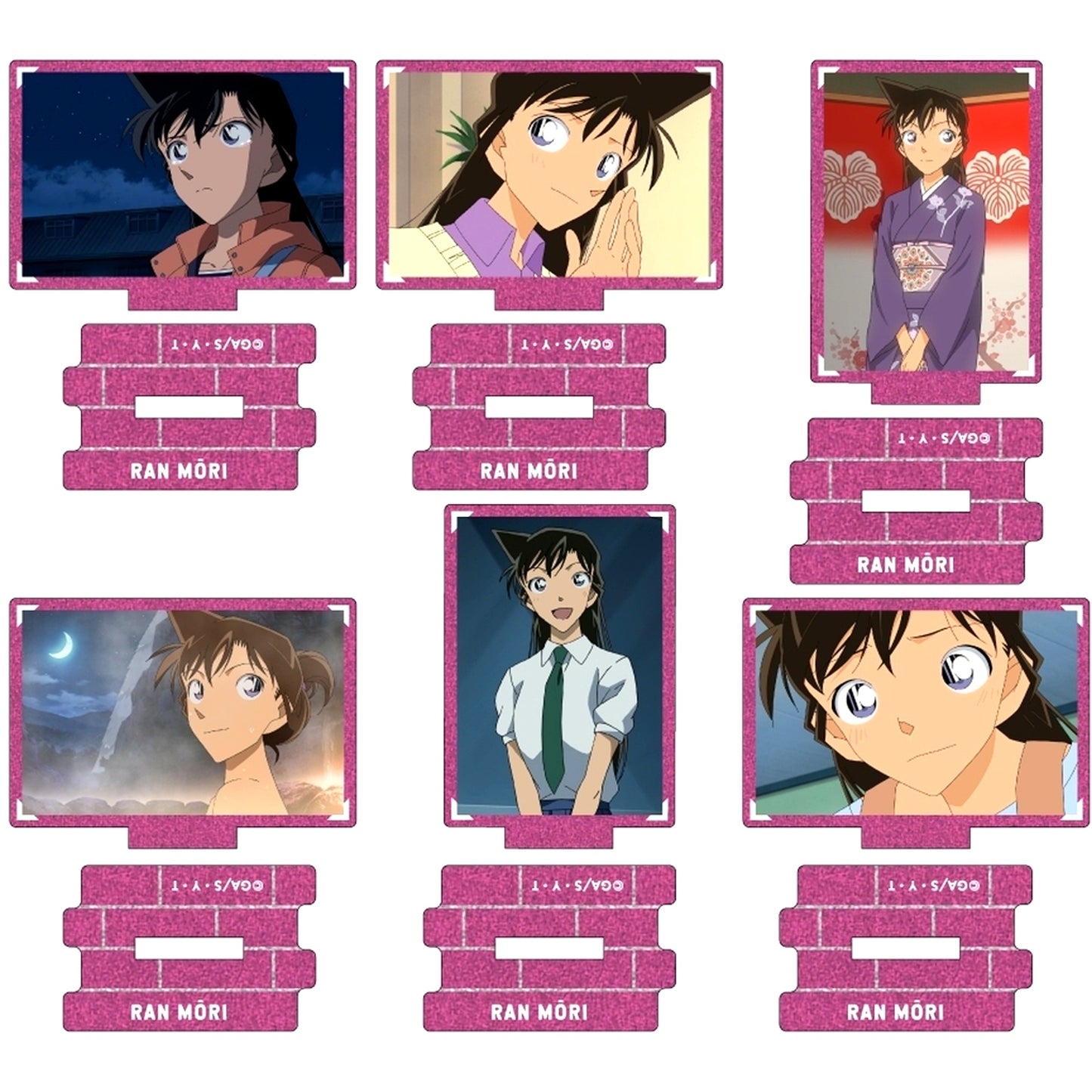 Set of 6 Ran Mouri Collection Vol.4 Scene Shot Trading Metallic Mini Acrylic Stand Detective Conan [USED]