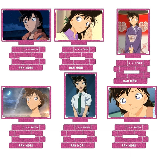 Set of 6 Ran Mouri Collection Vol.4 Scene Shot Trading Metallic Mini Acrylic Stand Detective Conan [USED]