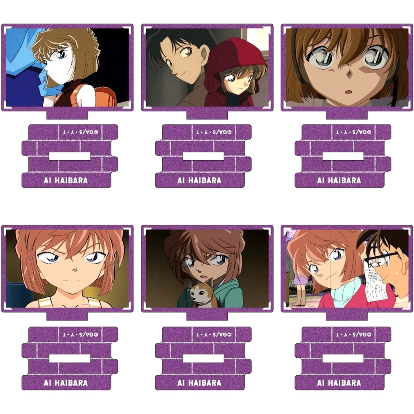 Set of 6 Ai Haibara Detective Conan Scene Shot Trading Metallic Mini Acrylic Stand Ai Haibara collection Vol.4 [USED]