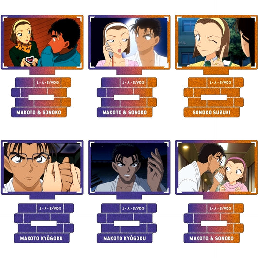Set of 6 Detective Conan Scene Shot Trading Metallic Mini Acrylic Stand Kyogoku & Sonoko Collection Vol. 4 [USED]