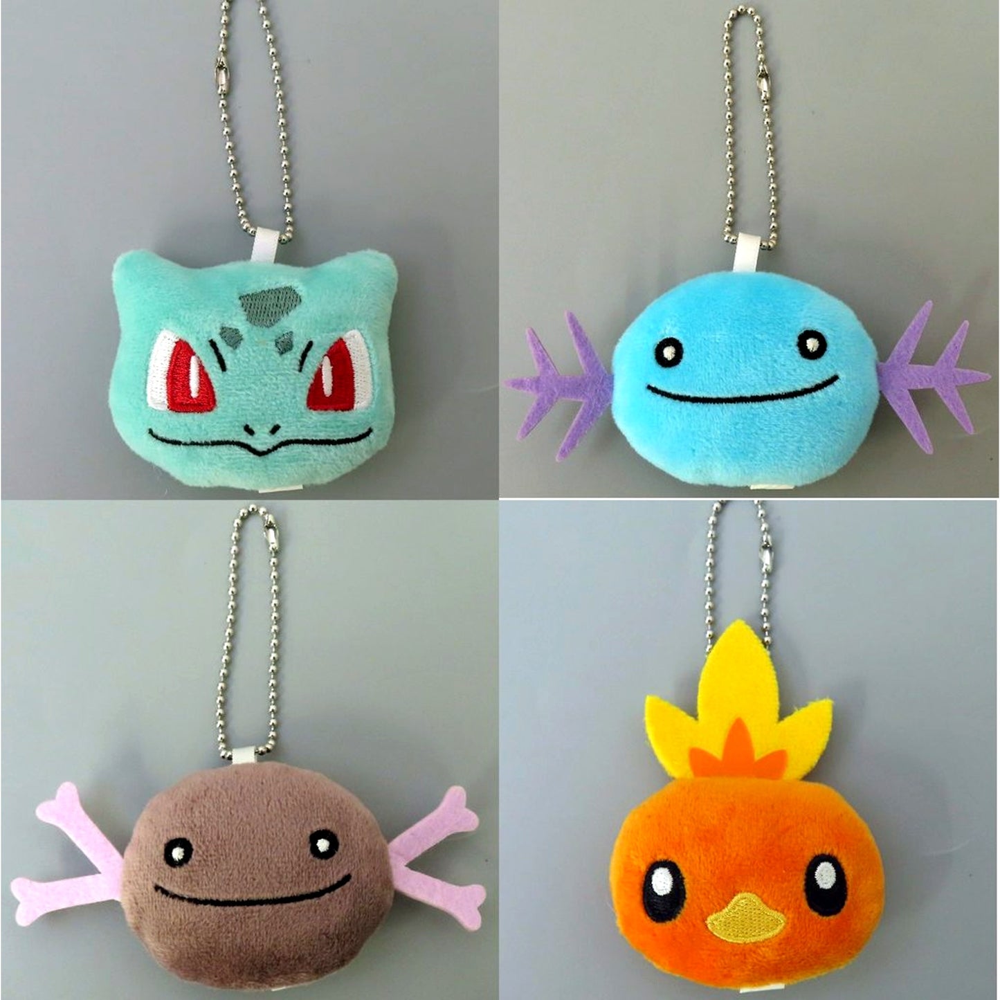Set of 4 Pokemon Ball Chain Face Plush vol.4 [USED]