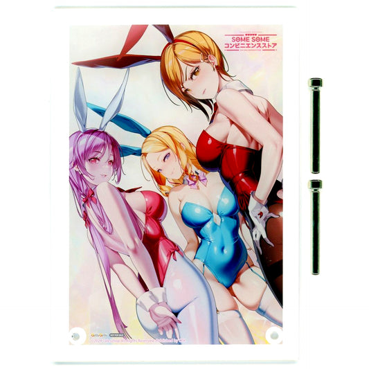 Suzu Konno & Adela Prohaska & Ena Moriya Single Item Illustration Acrylic Character Plate Switch Game SOME SOME Convenience Store amiami Pack Bundle Bonus [USED]