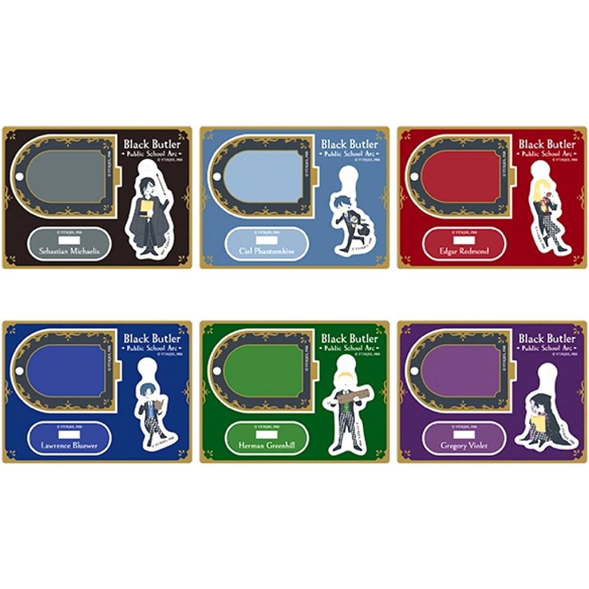 Set of 6 Black Butler: Public School Arc Yura Yura Acrylic Stand Collection Yuru Palette [USED]