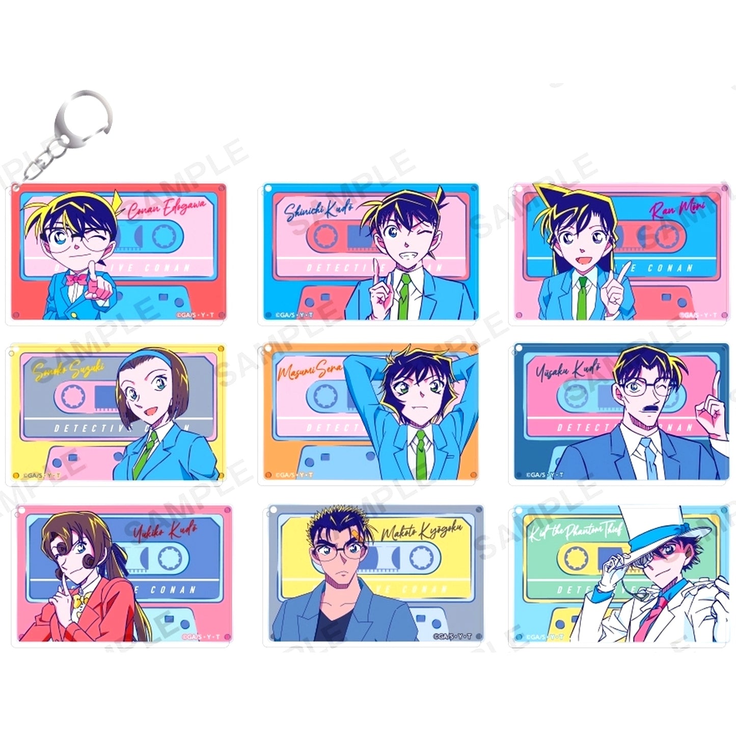 Set of 9 Detective Conan Trading Chararium Acrylic Keychain City Pop Ver. Vol.2 [USED]