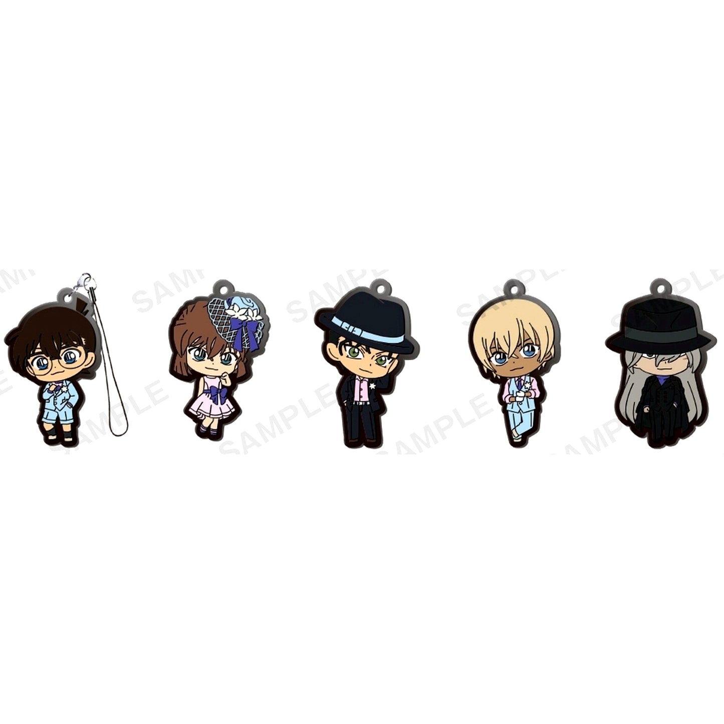 Set of 5 Detective Conan Rubber Strap Blue Style BOX Ver. [USED]