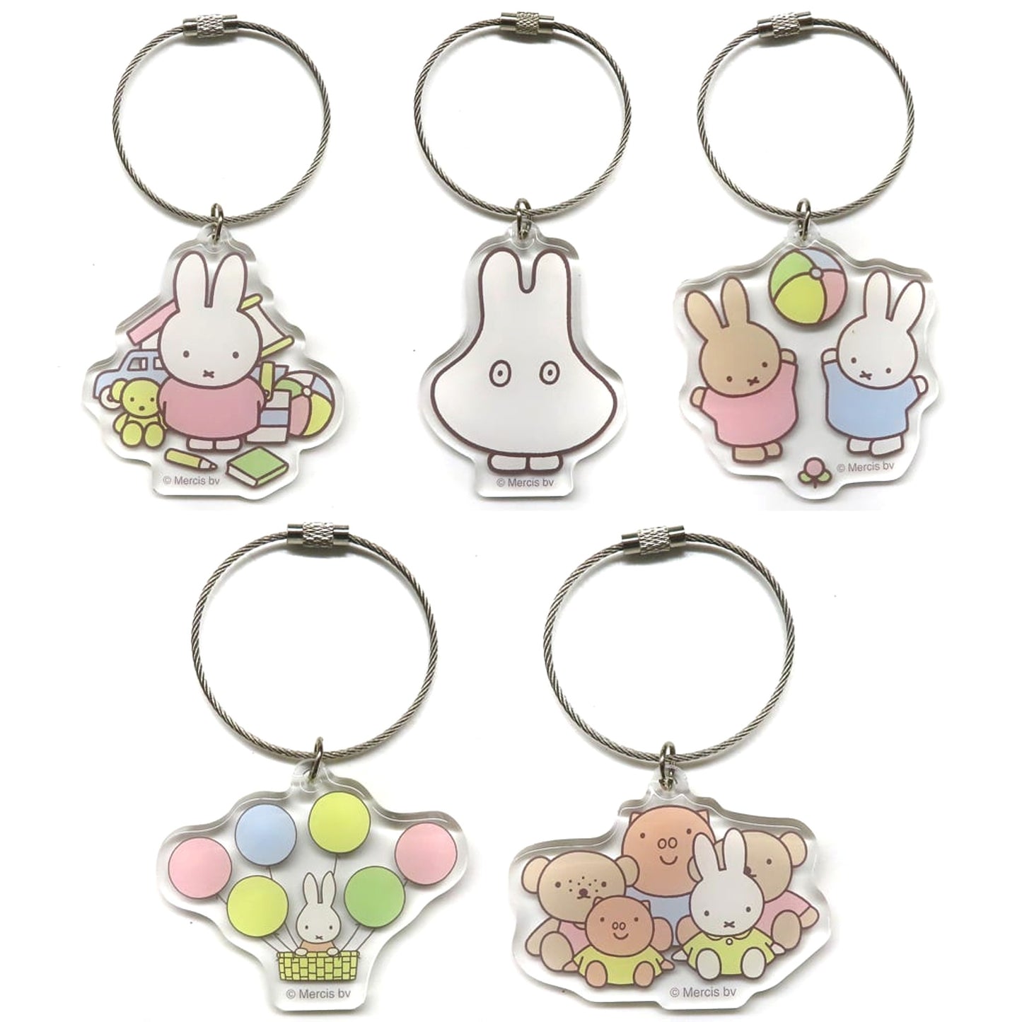 Miffy Miffy & Others Acrylic Wire Keychain All 5 Types Set Keychains [USED]