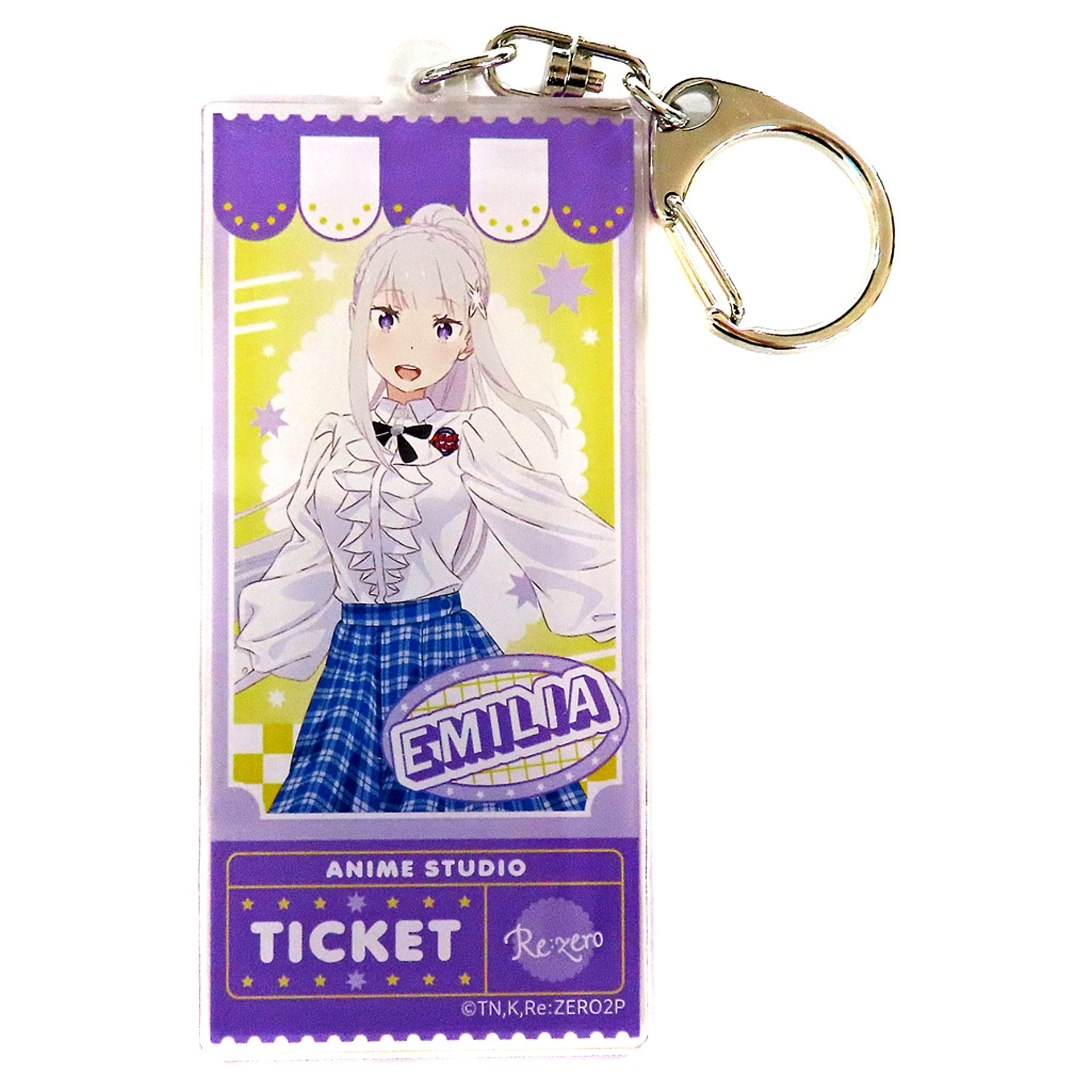 Emilia Re:ZERO -Starting Life in Another World- Ticket Style Keychain AnimeJapan 2024 ver. [USED]