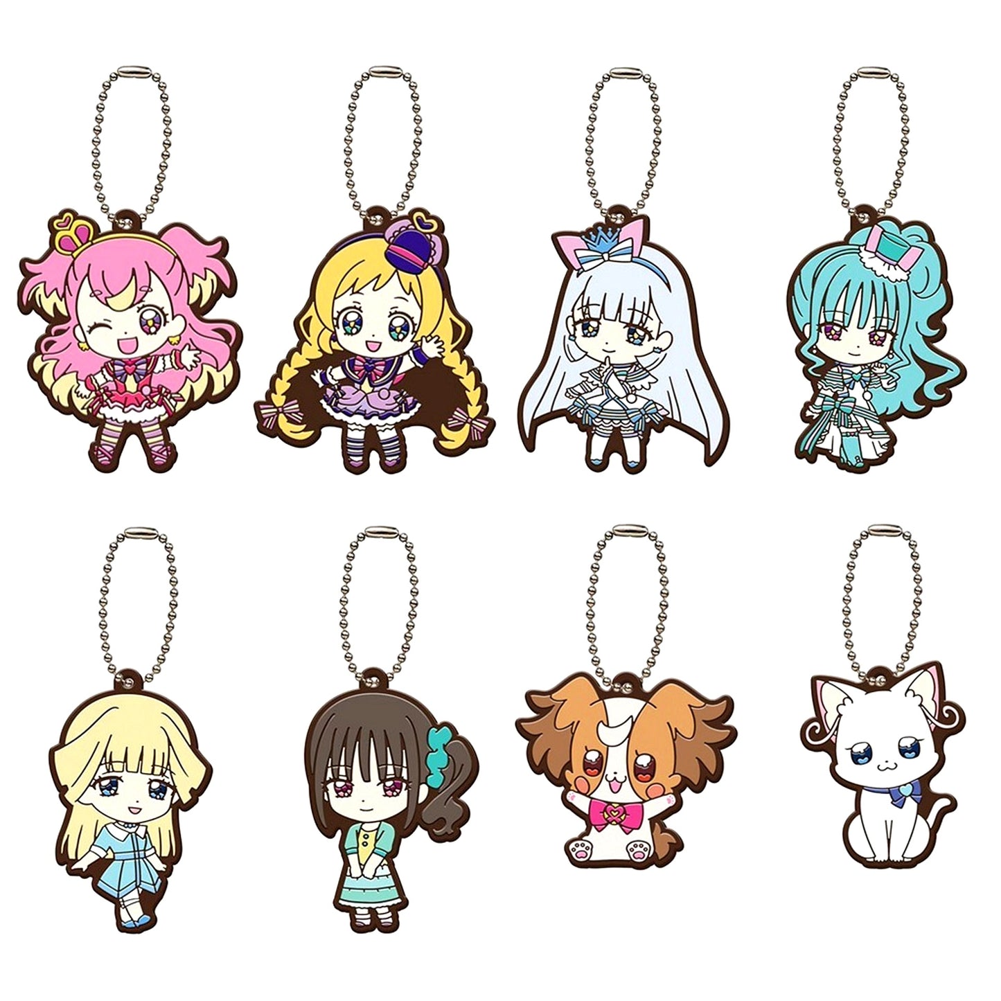 Set of 8 Wonderful PreCure! Capsule Rubber Mascot 2 [USED]
