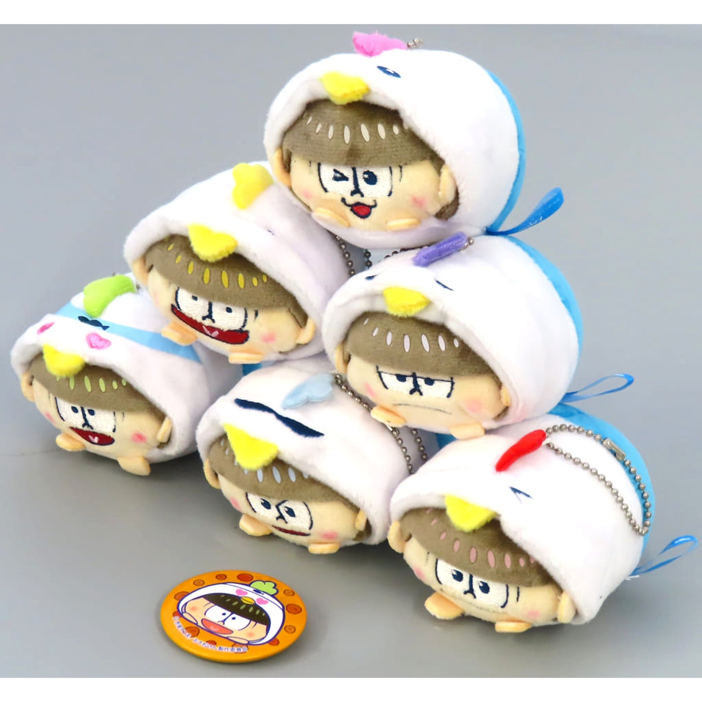 Mr. Osomatsu x Lawson Choromatsu Set Mochitto Mascot Karaage-Kun Ver. + Can Badge Box Loppi Limited Mascot [USED]