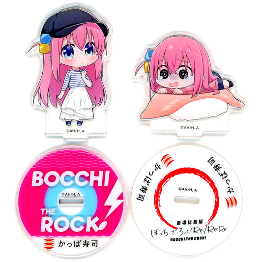 Set of 2 Hitori Gotoh Mini Acrylic Stands Kappa Sushi Manpuku Set Order Bonus for Bocchi the Rock! Re:/Re:Re: Movie [USED]
