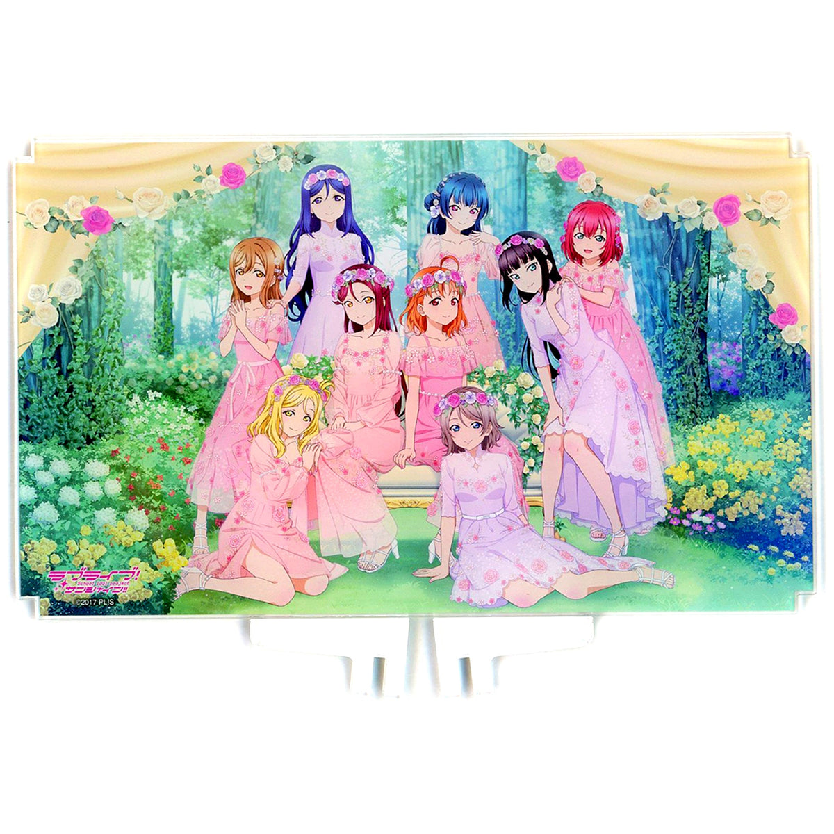 Aqours Plate Acrylic Stand Aqours Flower Party Ver. Love Live! Sunshine!! [USED]