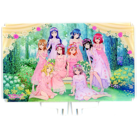 Aqours Plate Acrylic Stand Aqours Flower Party Ver. Love Live! Sunshine!! [USED]