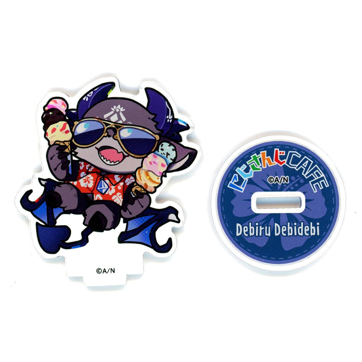 Debidebi Debiru Virtual YouTuber Nijisanji NIJISANJI CAFE in SWEETS PARADISE Vol. 9 Enoshima Store Beach House Mini Character Trading Acrylic Stand Beach House ver. [USED]