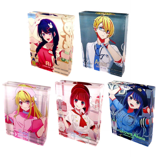 Set of 5 Prize H Acrylic Block Taito Kuji Oshi no Ko Actors x Job [USED]