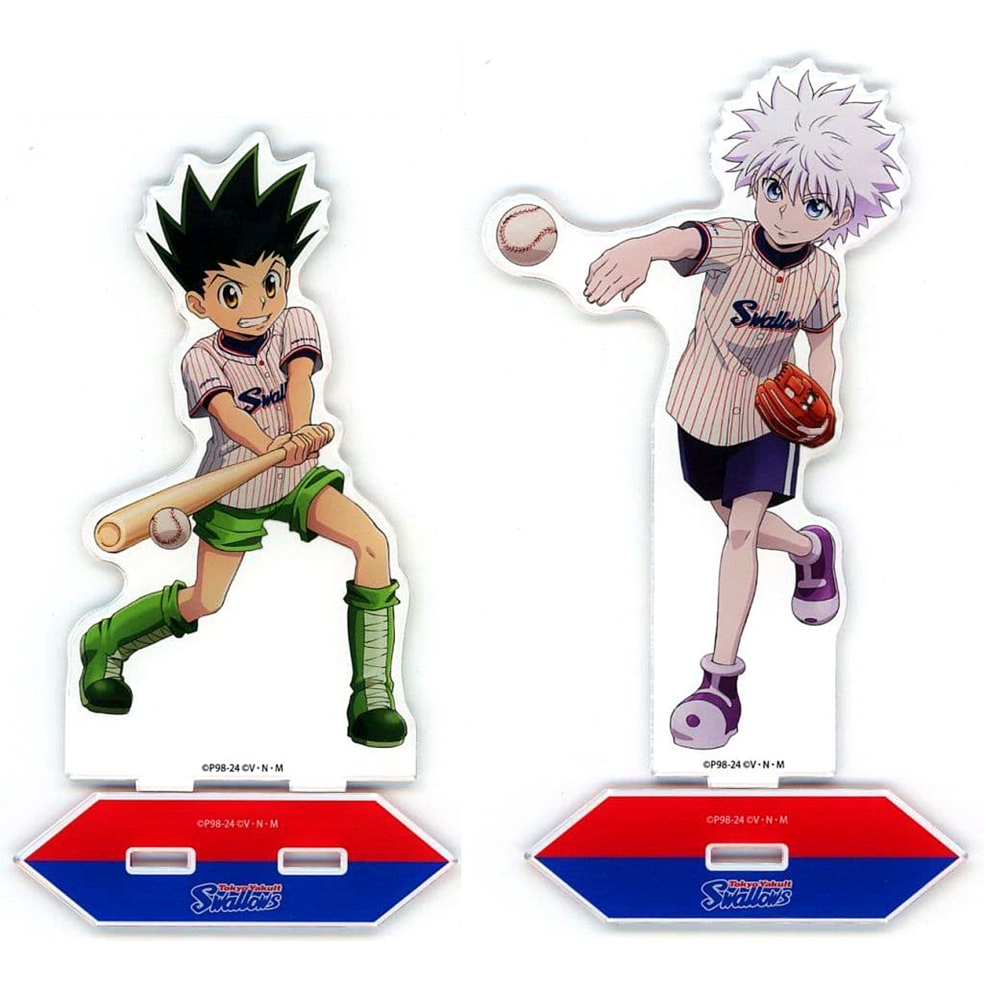 Gon & Killua Hunter x Hunter BIG Acrylic Stand Set Swallows Newly Illustrated HUNTER x HUNTER BASEBALL [USED]