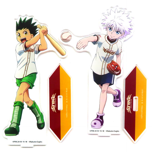 Gon Freecss, Killua Zoldyck Rakuten Eagles Illustration Large Acrylic Stand Set Hunter x Hunter Baseball [USED]