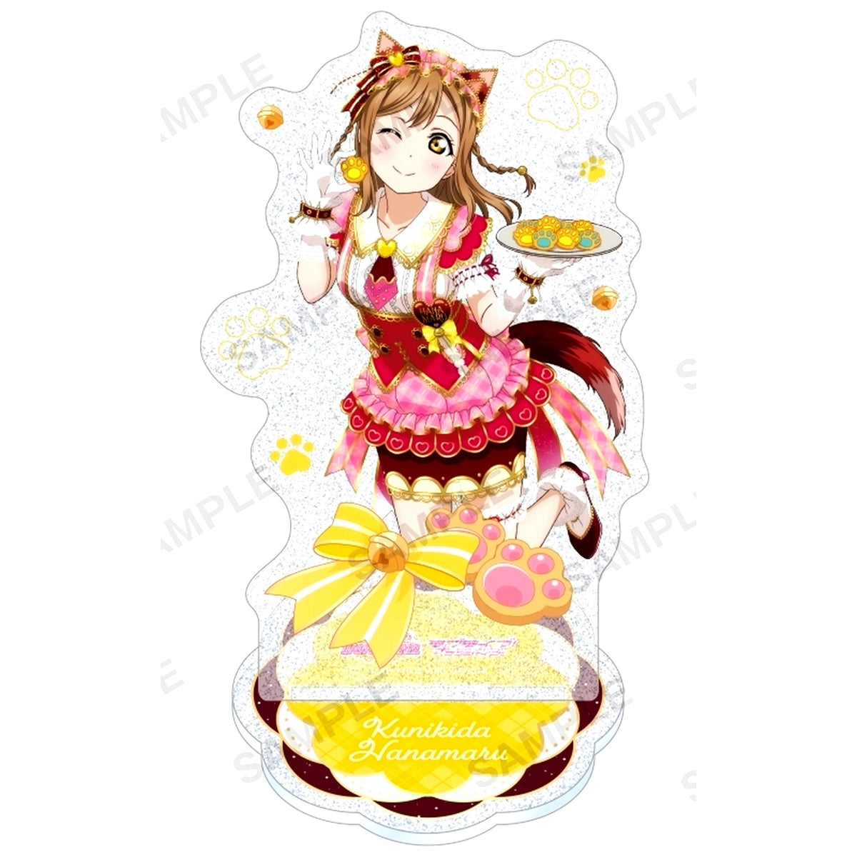 Hanamaru Kunikida Aqours Cat Cafe Ver. Kirarin Acrylic Stand Love Live! School Idol Festival [USED]