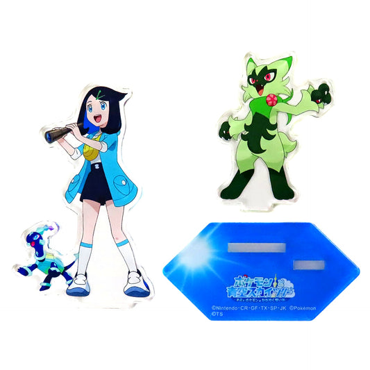 Liko and Floragato and Terapagos Pokemon Horizons: The Series Acrylic Stand Type A Pokemon and Blue Sky Skytree Your Shining Memories with Pokemon [USED]