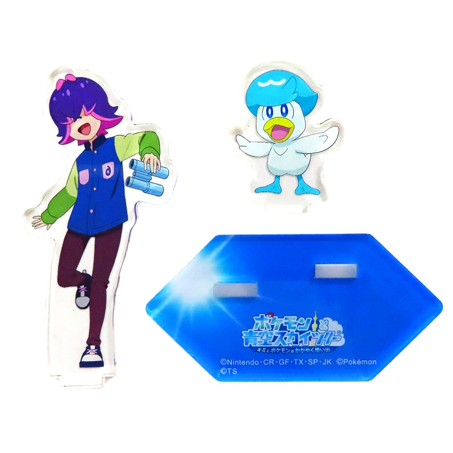 Dot and Quaxly Pokemon Acrylic Stand Type C Pokemon and Blue Sky Skytree You and Pokemon Shining Memories [USED]