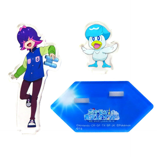 Dot and Quaxly Pokemon Acrylic Stand Type C Pokemon and Blue Sky Skytree You and Pokemon Shining Memories [USED]