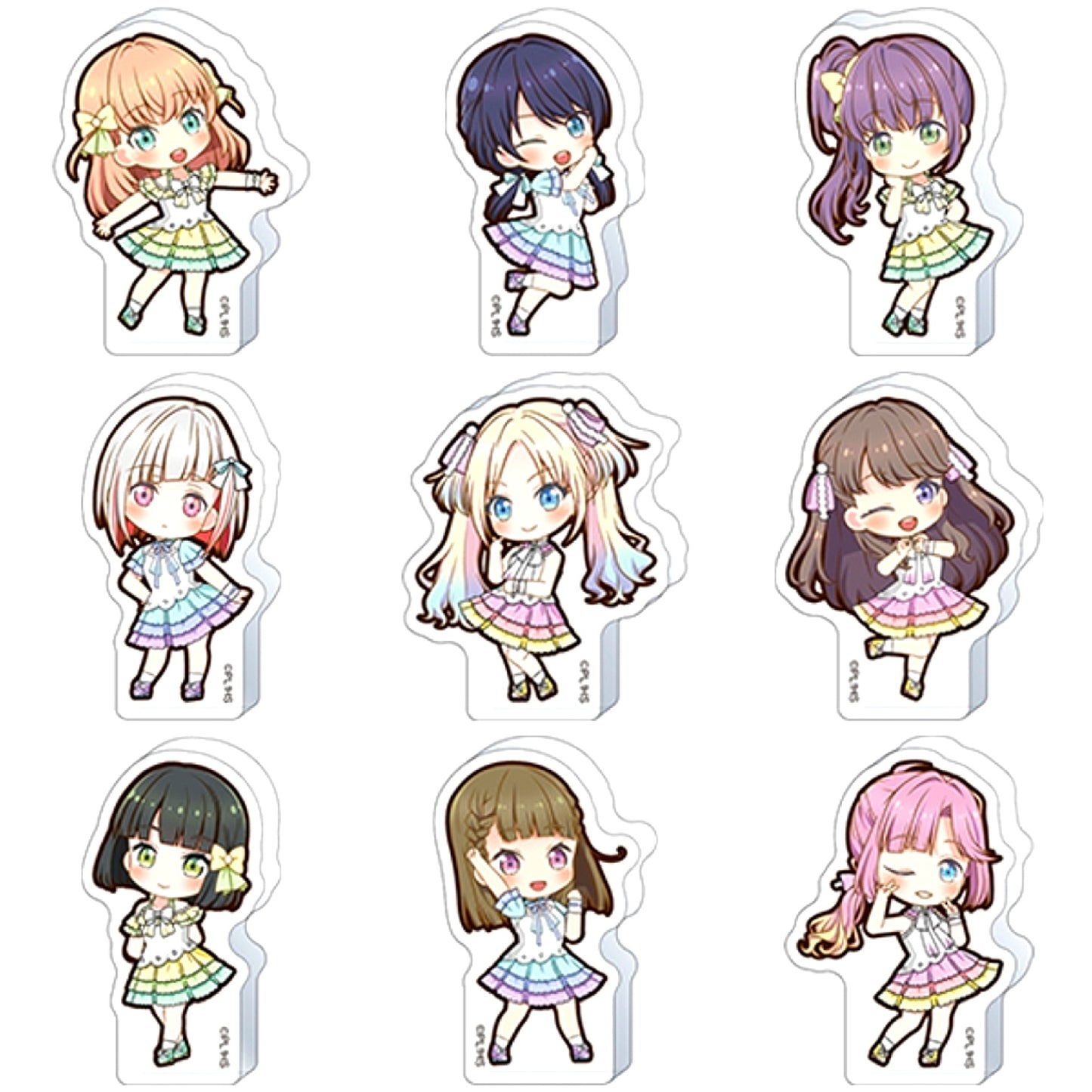 Set of 9 Love Live! Hasunosora Girls' High School Idol Club Corot Acrylic Figure Collection [USED]
