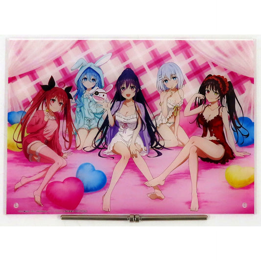 Group Date A Live V Illustration Visual Acrylic Plate Nightwear Ver. POP UP SHOP Pajama Party Venue Purchase Bonus Special Lottery A Prize [USED]