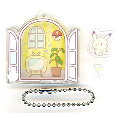 Pokemon Pikachu Poke Peace Ugoku Acrylic Charm Collection House Charm [USED]