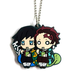 Tanjiro Kamado & Giyu Tomioka Demon Slayer: Kimetsu no Yaiba Chara Banchoko Rubber Mascot Juuni no Kata [USED]