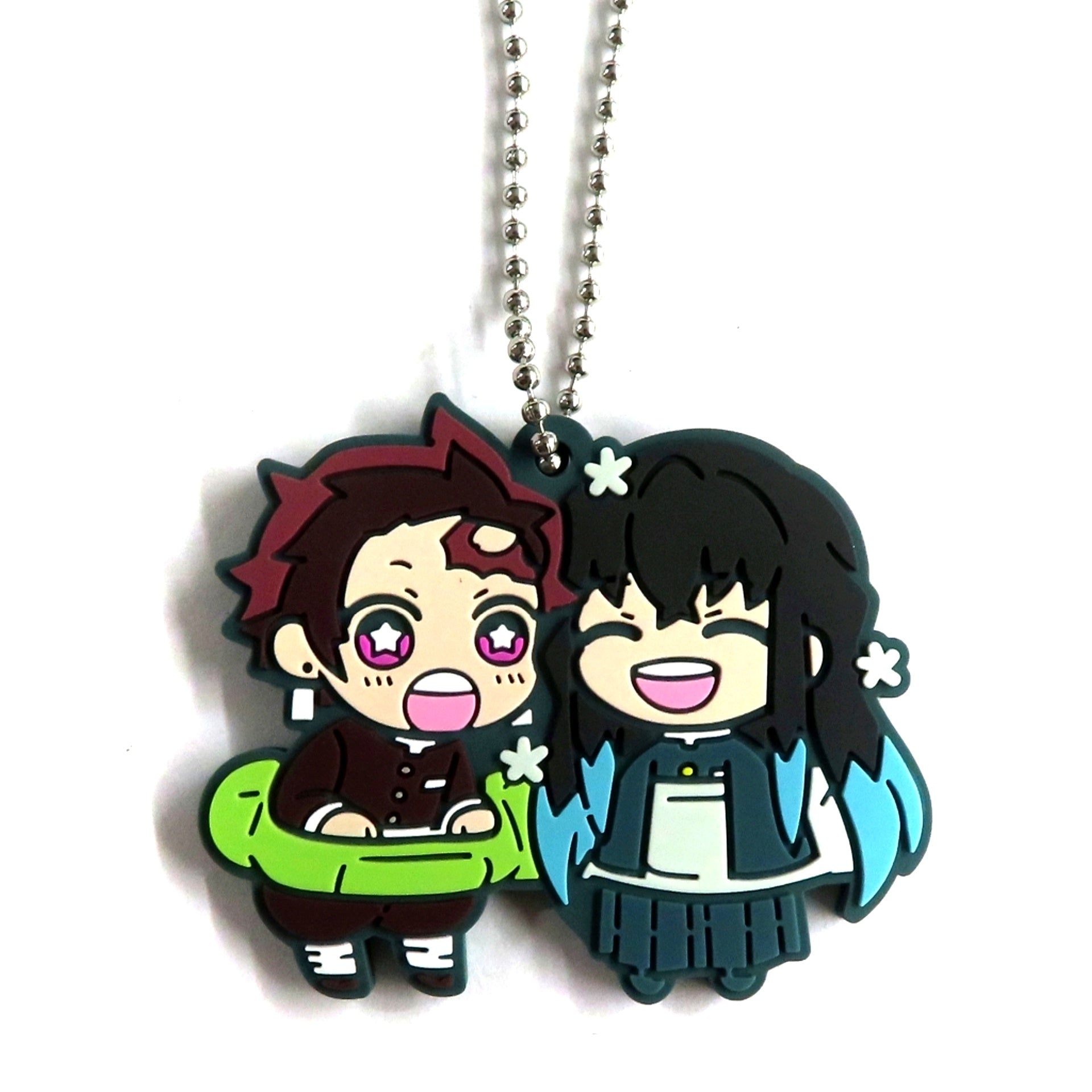 Tanjiro Kamado & Muichiro Tokito Demon Slayer Kimetsu no Yaiba Chara Banchoko Rubber Mascot Vol 12 [USED]