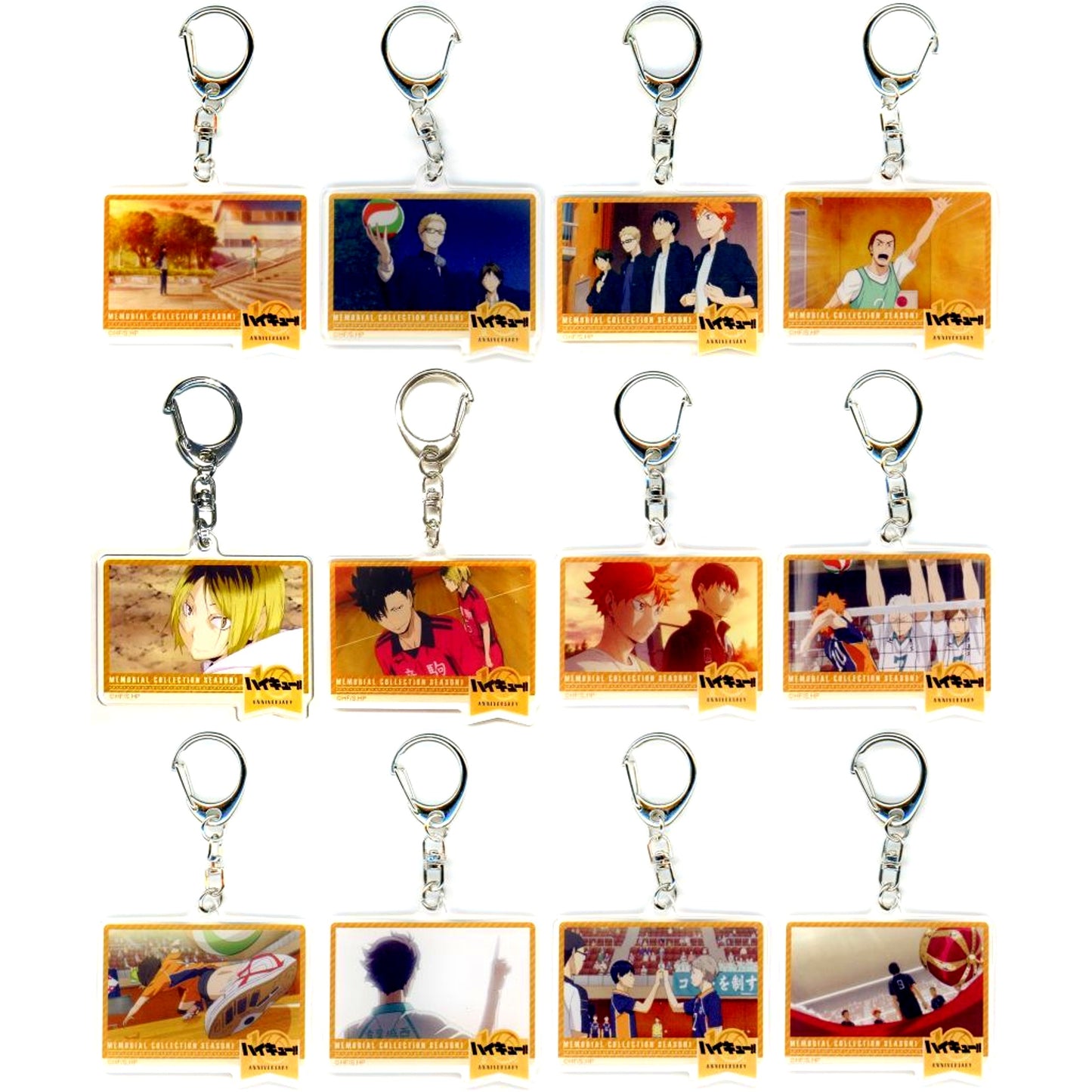 Set of 12 Haikyu!! Trading Acrylic Keychain Memorial Collection Season 1 [USED]