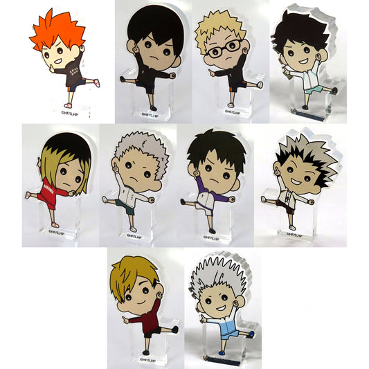 Set of 10 Haikyu!! Tasukko 10th Anniversary Ver. Trading Acrylic Block [USED]