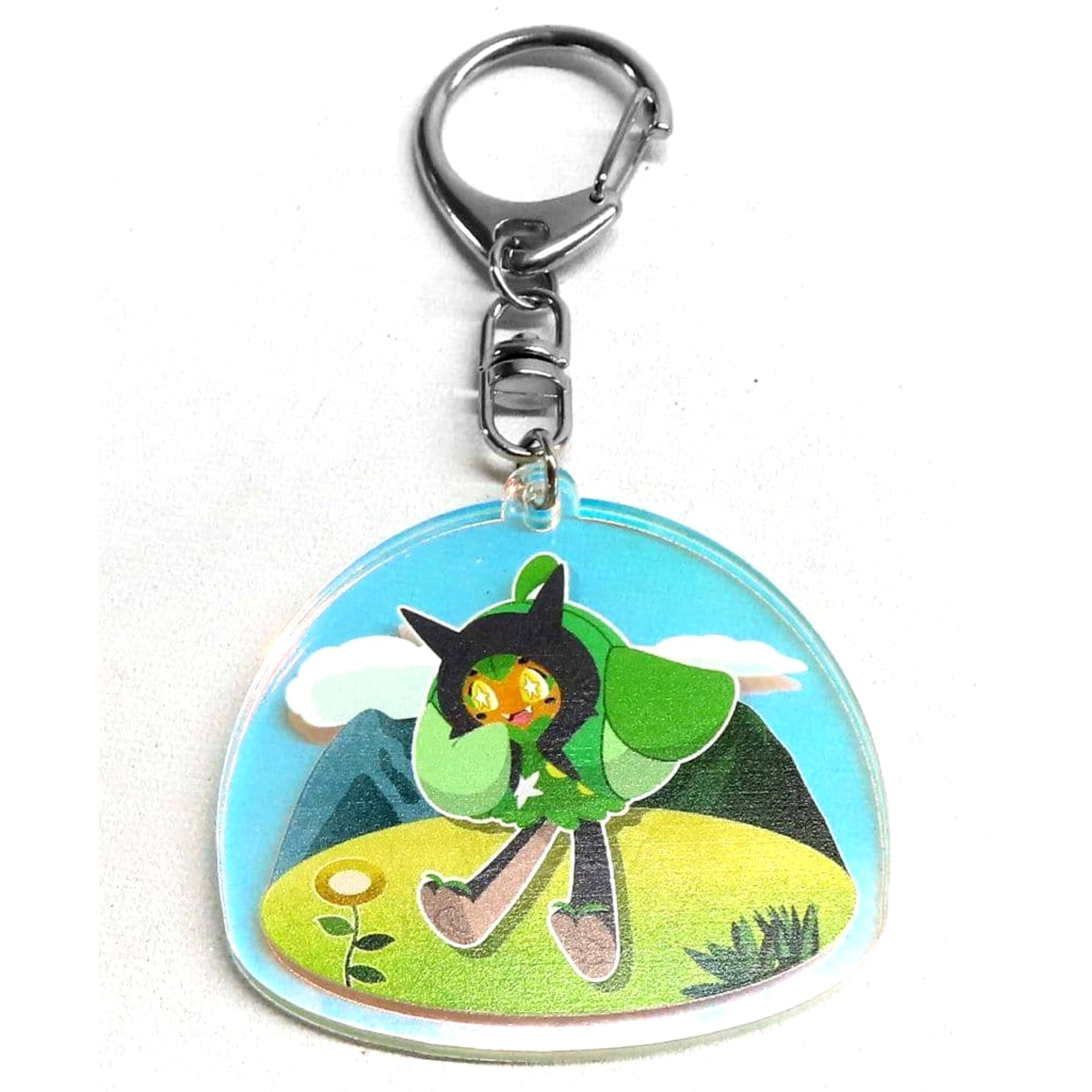 Pokemon Ogerpon Pokemon Original Aurora Acrylic Keychain Pronto Limited Bonus for Ordering Eligible Food Keychains [USED]