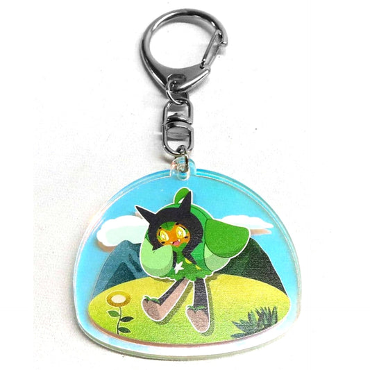 Pokemon Ogerpon Pokemon Original Aurora Acrylic Keychain Pronto Limited Bonus for Ordering Eligible Food Keychains [USED]