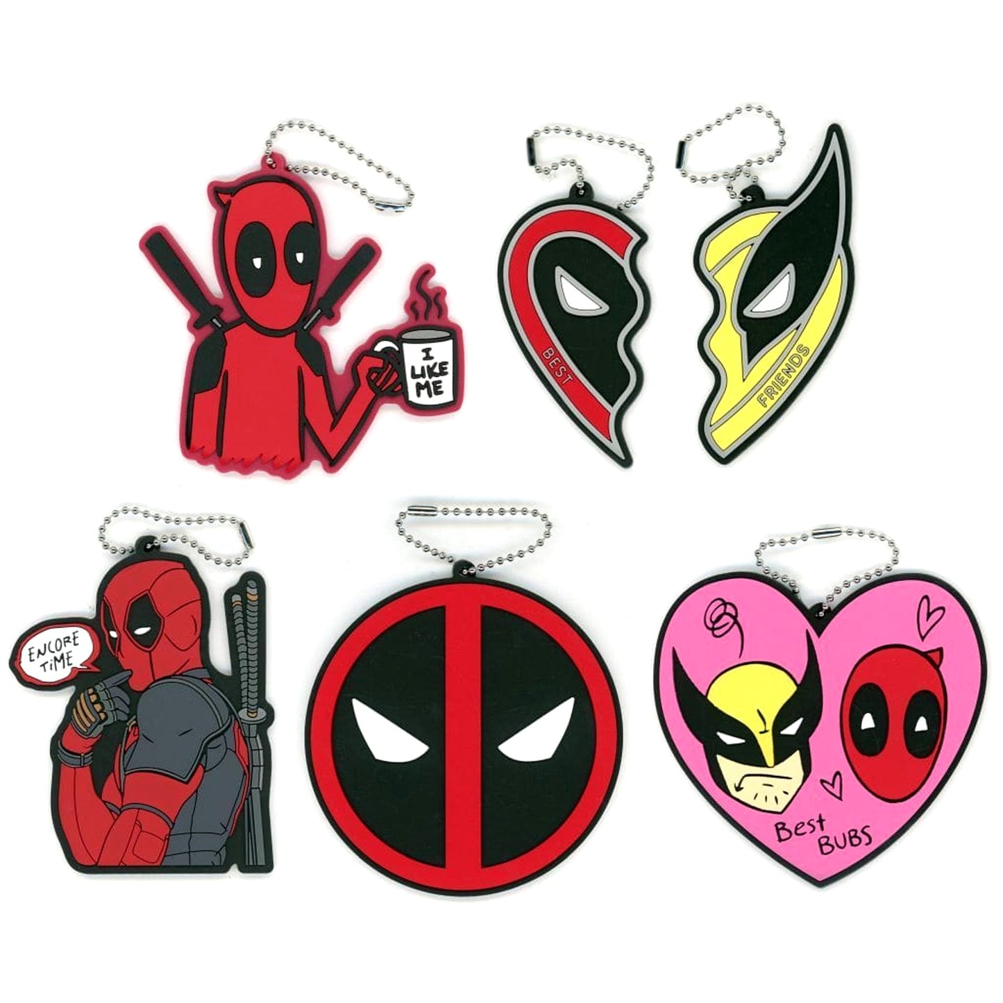 Deadpool & Others Deadpool & Wolverine All 6 Types Set Happy Kuji Marvel Rubber Charm Prize F [USED]