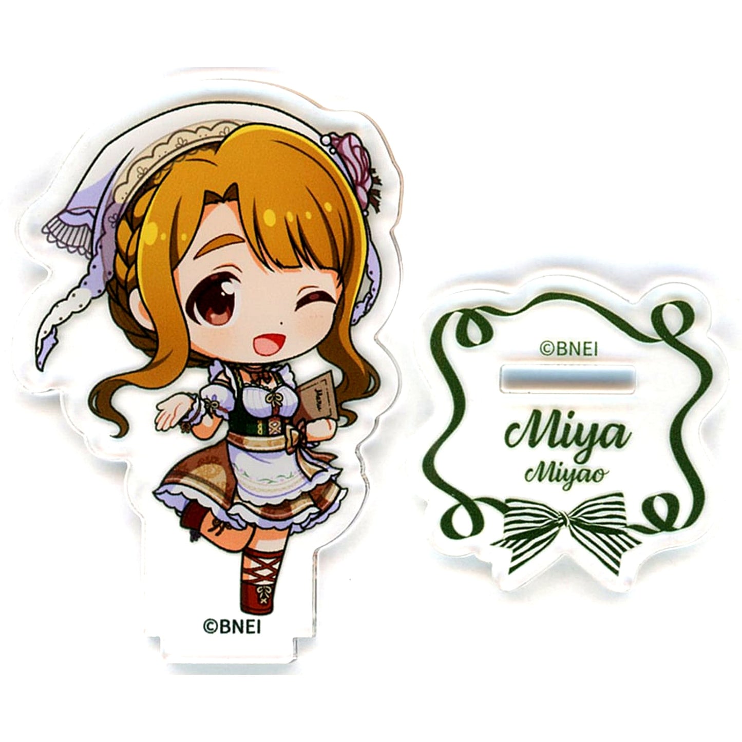 Miya Miyao THE IDOLM@STER Million Live! Trading Mini Character Acrylic Stand MILLION FEST Ver. World Wide Meal x STELLAMAP CAFE [USED]