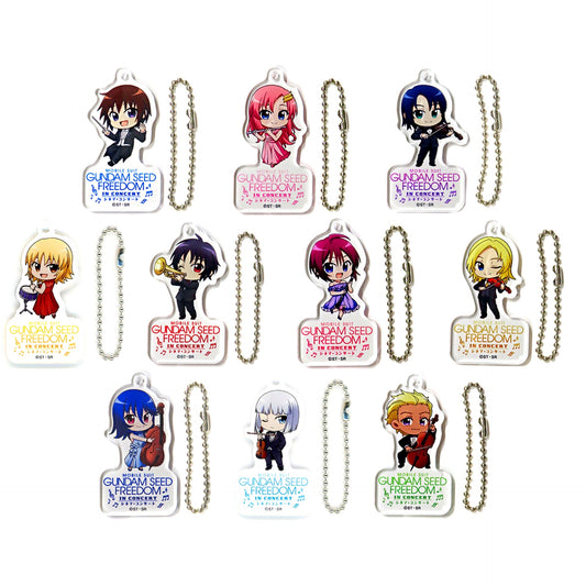 Set of 10 Mobile Suit Gundam SEED FREEDOM Cinema Concert Trading Acrylic Charm [USED]