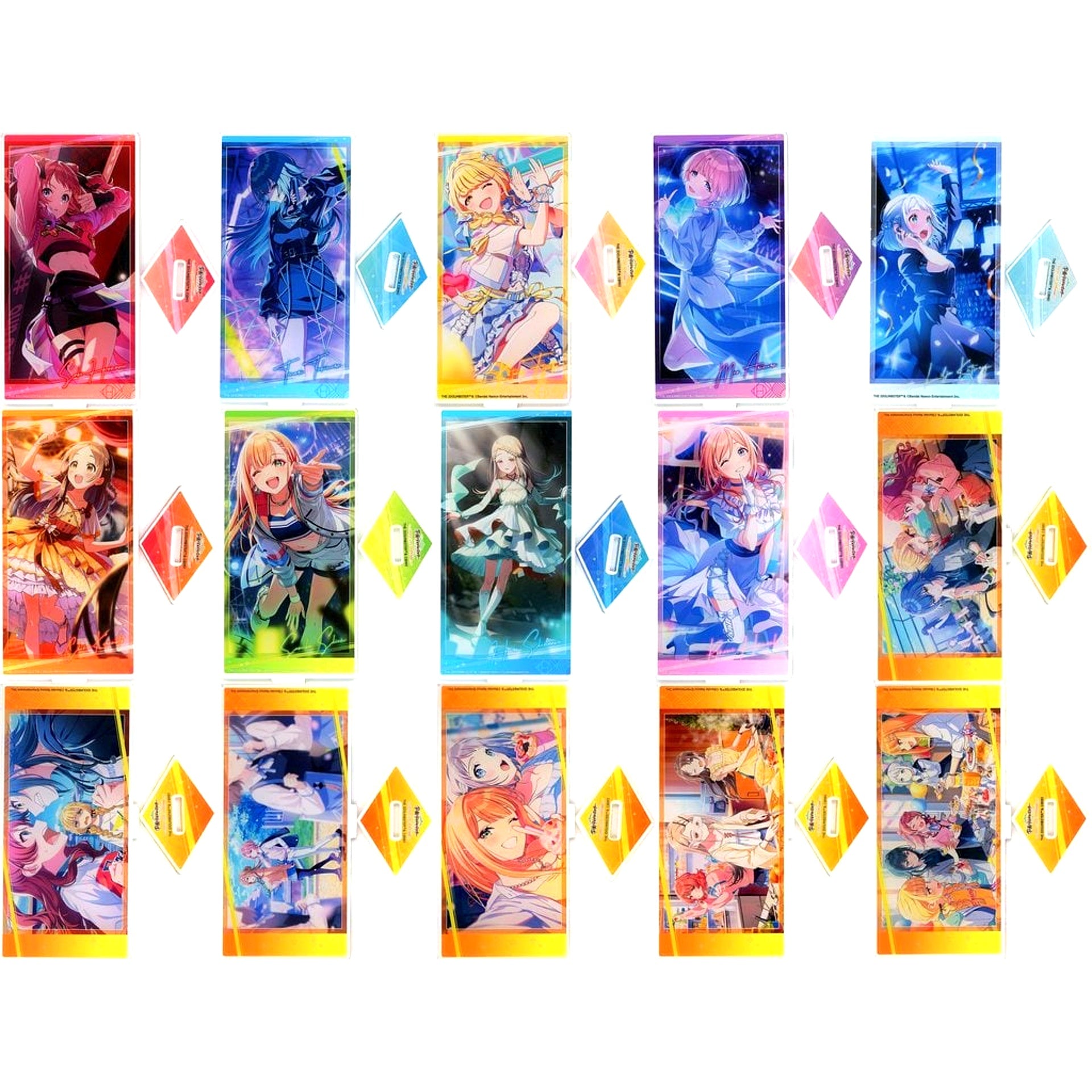 Set of 15 Gakuen Idolmaster SWEETS PARADISE DEBUT LIVE Cafe Trading Acrylic Stand [USED]