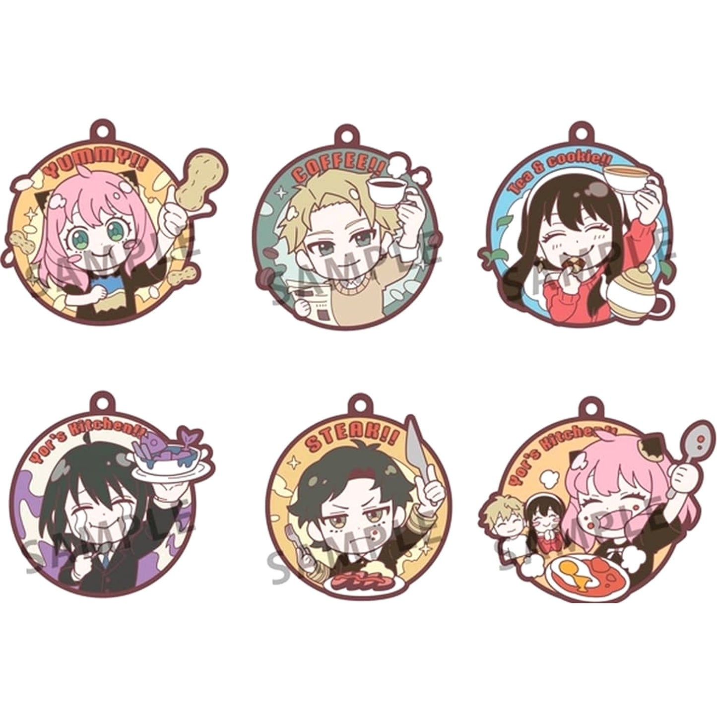 SPY x FAMILY Loid Forger & Others Rubber Mascot Munch All 6 Types Set Keychains [USED]