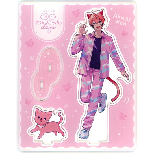 Akagi Wen Virtual YouTuber Nijisanji Acrylic Stand Wan Nyan Days [USED]