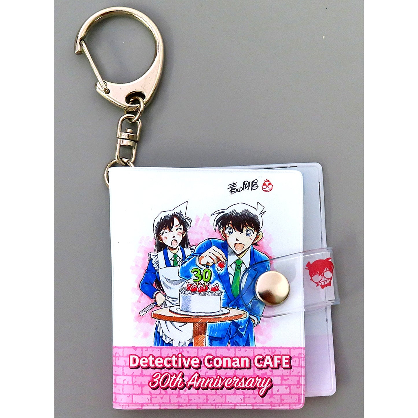 Shinichi Kudo & Ran Mouri Detective Conan Book Type Keychain 30th Anniversary Cafe [USED]