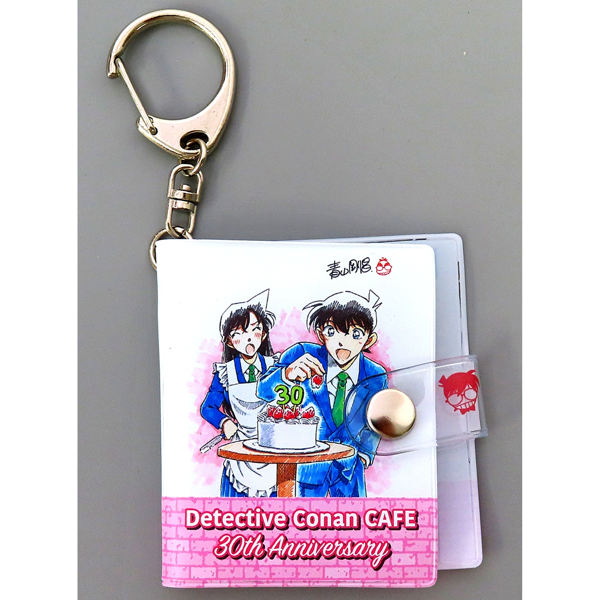 Shinichi Kudo & Ran Mouri Detective Conan Book Type Keychain 30th Anniversary Cafe [USED]