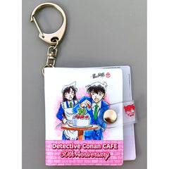 Shinichi Kudo & Ran Mouri Detective Conan Book Type Keychain 30th Anniversary Cafe [USED]