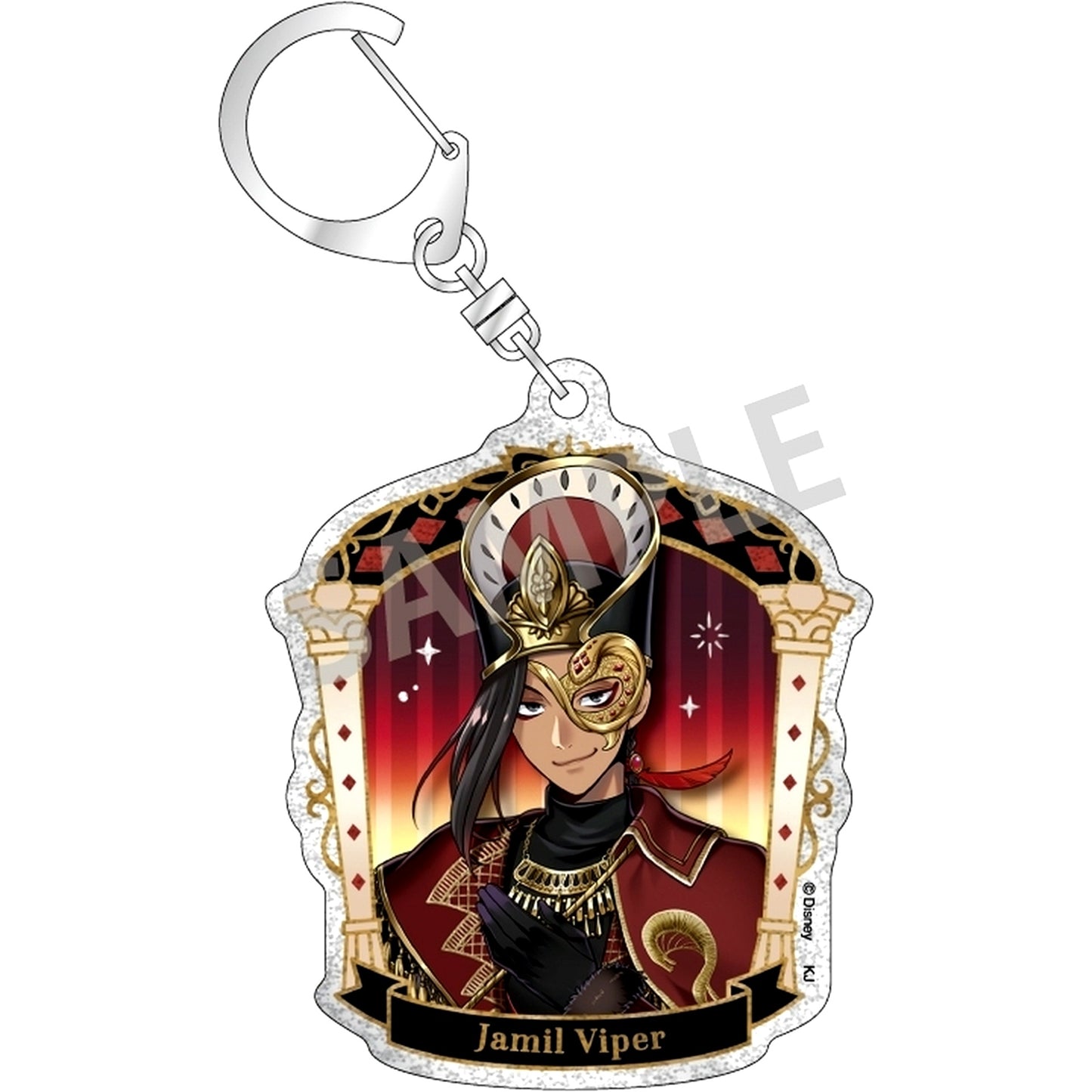 Jamil Viper Disney Twisted Wonderland Trading Glitter Acrylic Keychain Masquerade Dress Ver. [USED]
