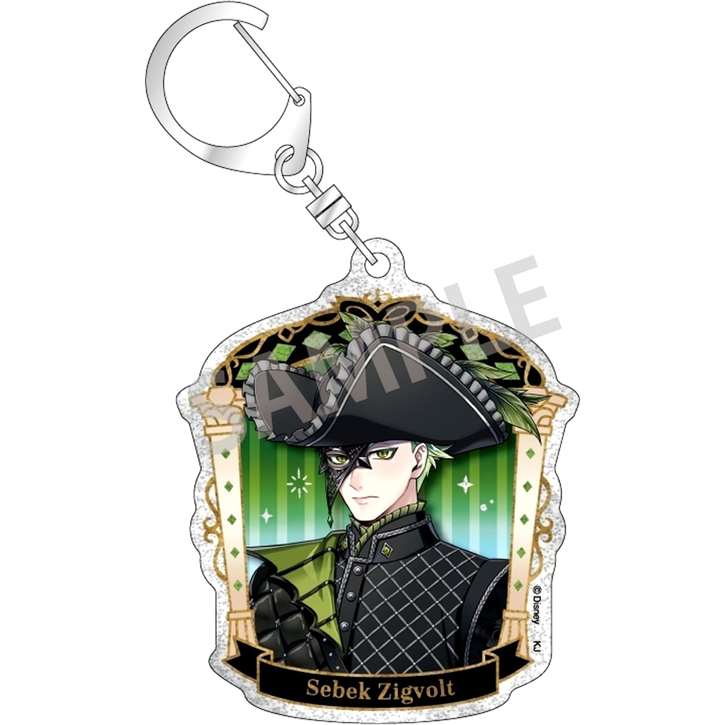 Sebek Zigvolt Disney Twisted-Wonderland Masquerade Dress Ver. Trading Glitter Acrylic Keychain [USED]