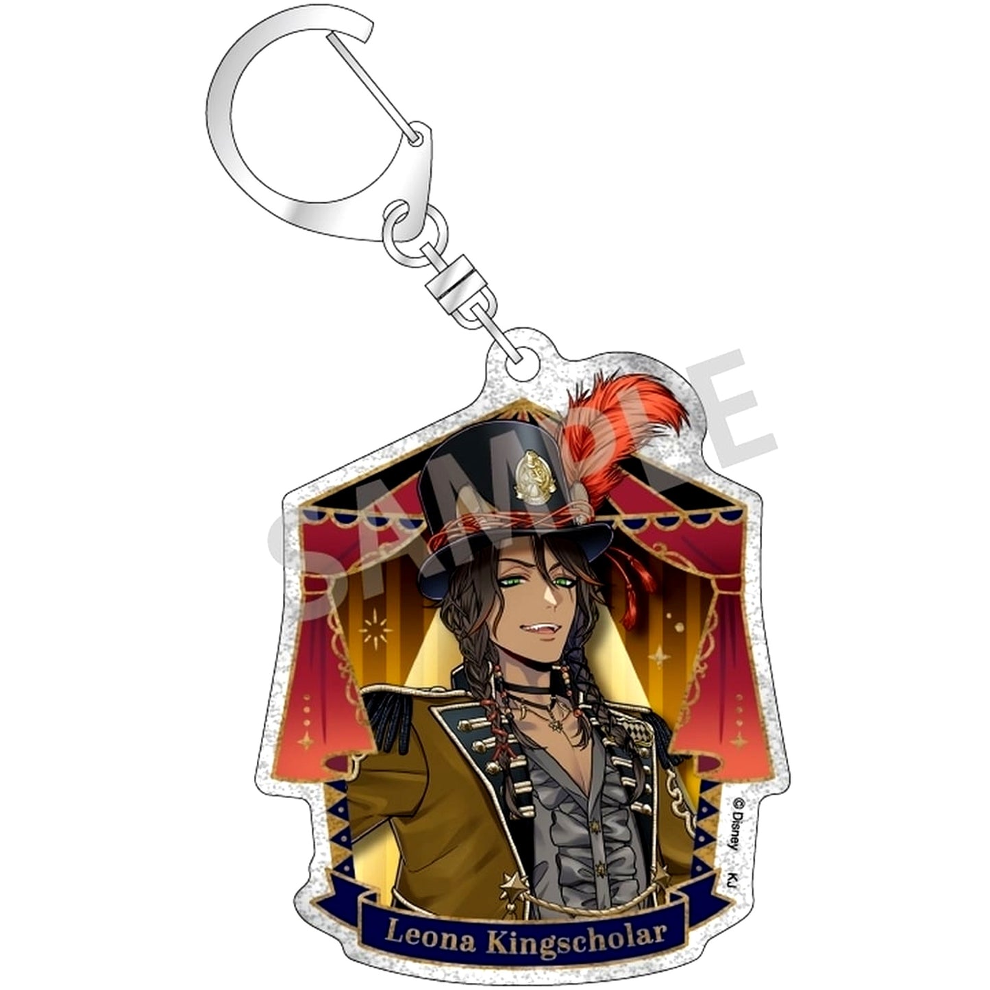 Leona Kingscholar Disney Twisted Wonderland Trading Glitter Acrylic Keychain Playful Dress Ver. [USED]