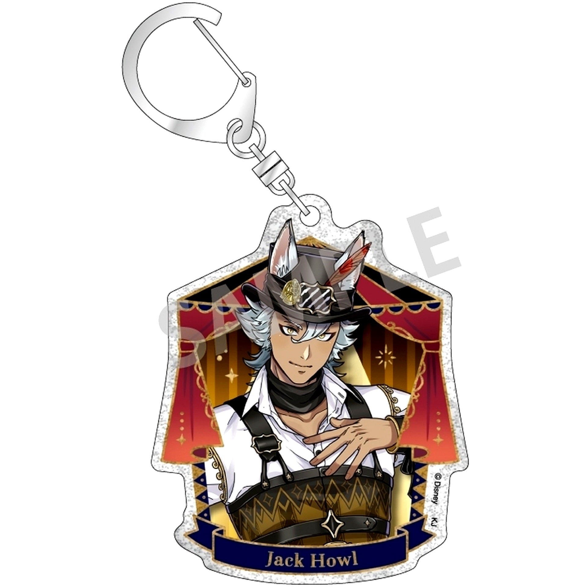 Jack Howl Disney Twisted-Wonderland Playful Dress Ver. Trading Glitter Acrylic Keychain [USED]