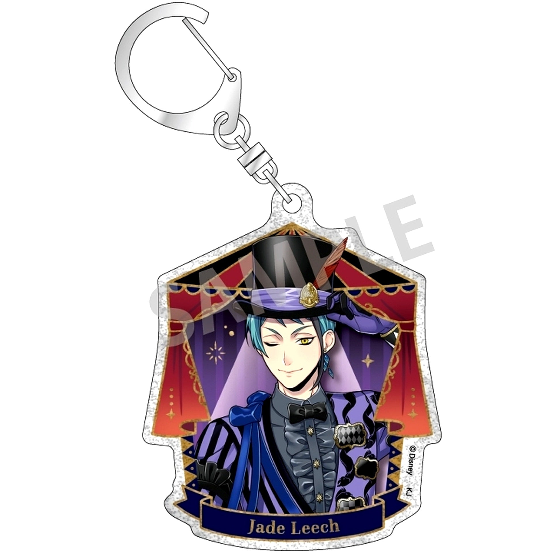 Jade Leech Disney Twisted Wonderland Trading Glitter Acrylic Keychain Playful Dress Ver. [USED]