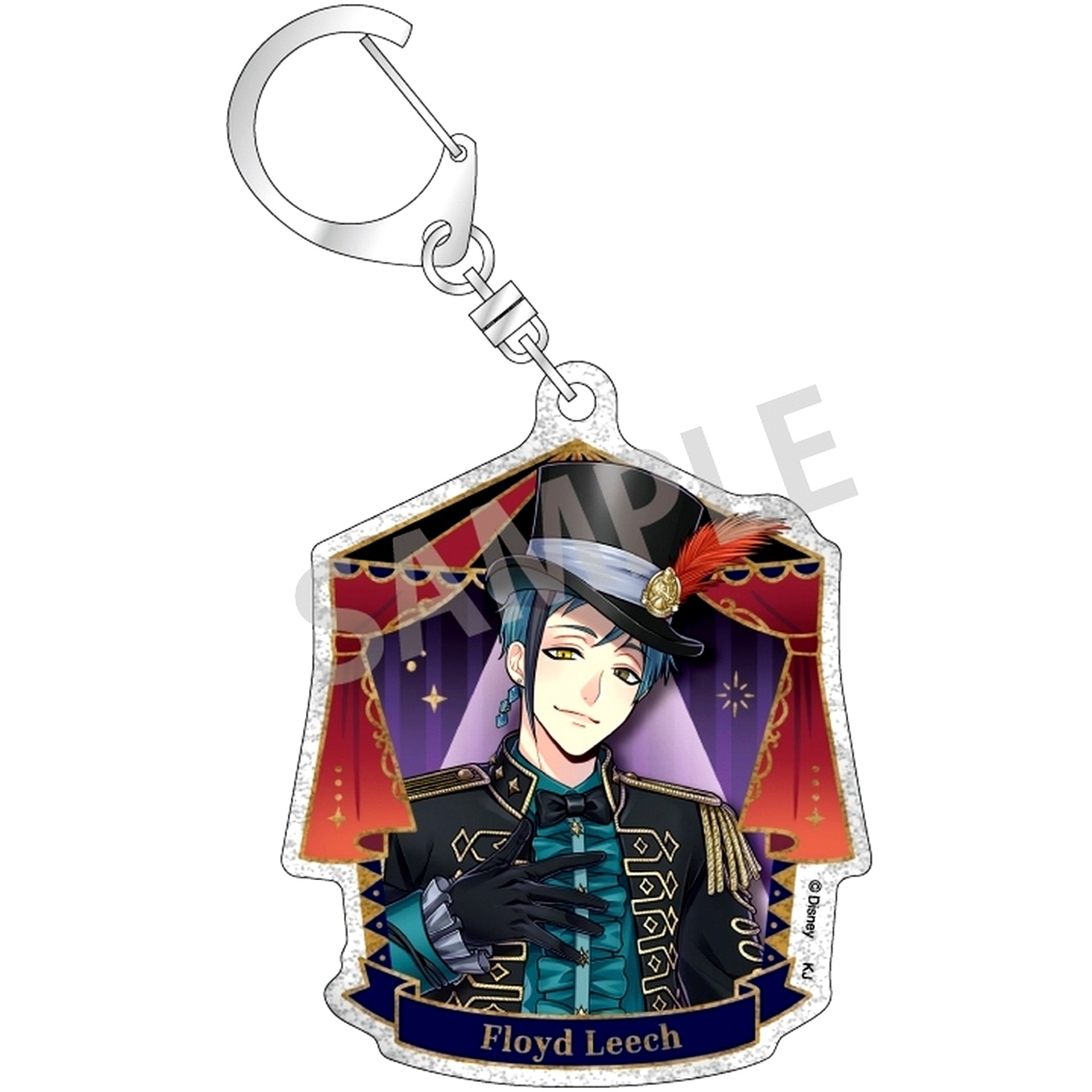 Floyd Leech Disney Twisted Wonderland Trading Glitter Acrylic Keychain Playful Dress Ver. [USED]