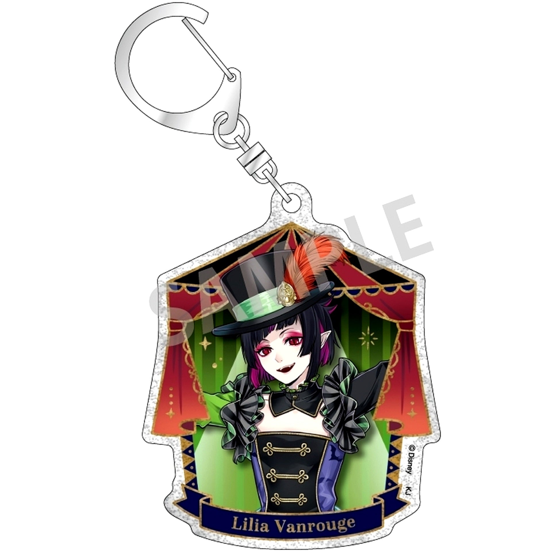 Lilia Vanrouge Disney Twisted Wonderland Trading Glitter Acrylic Keychain Playful Dress Ver. [USED]