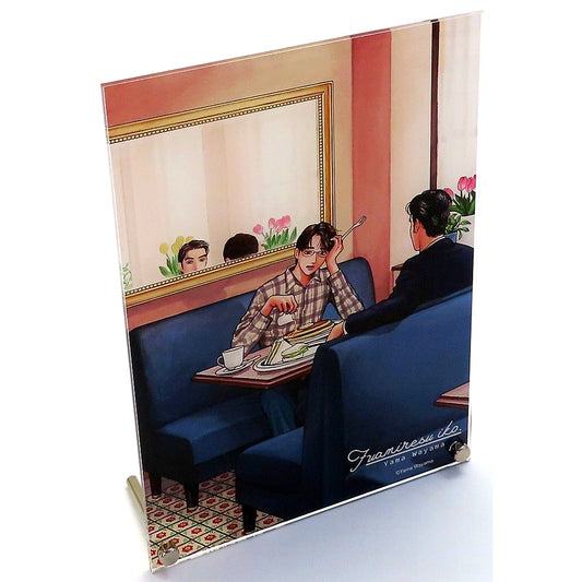 Kyoji Narita & Satomi Oka Coffee Shop Let's Go Karaoke! Acrylic Plate [USED]
